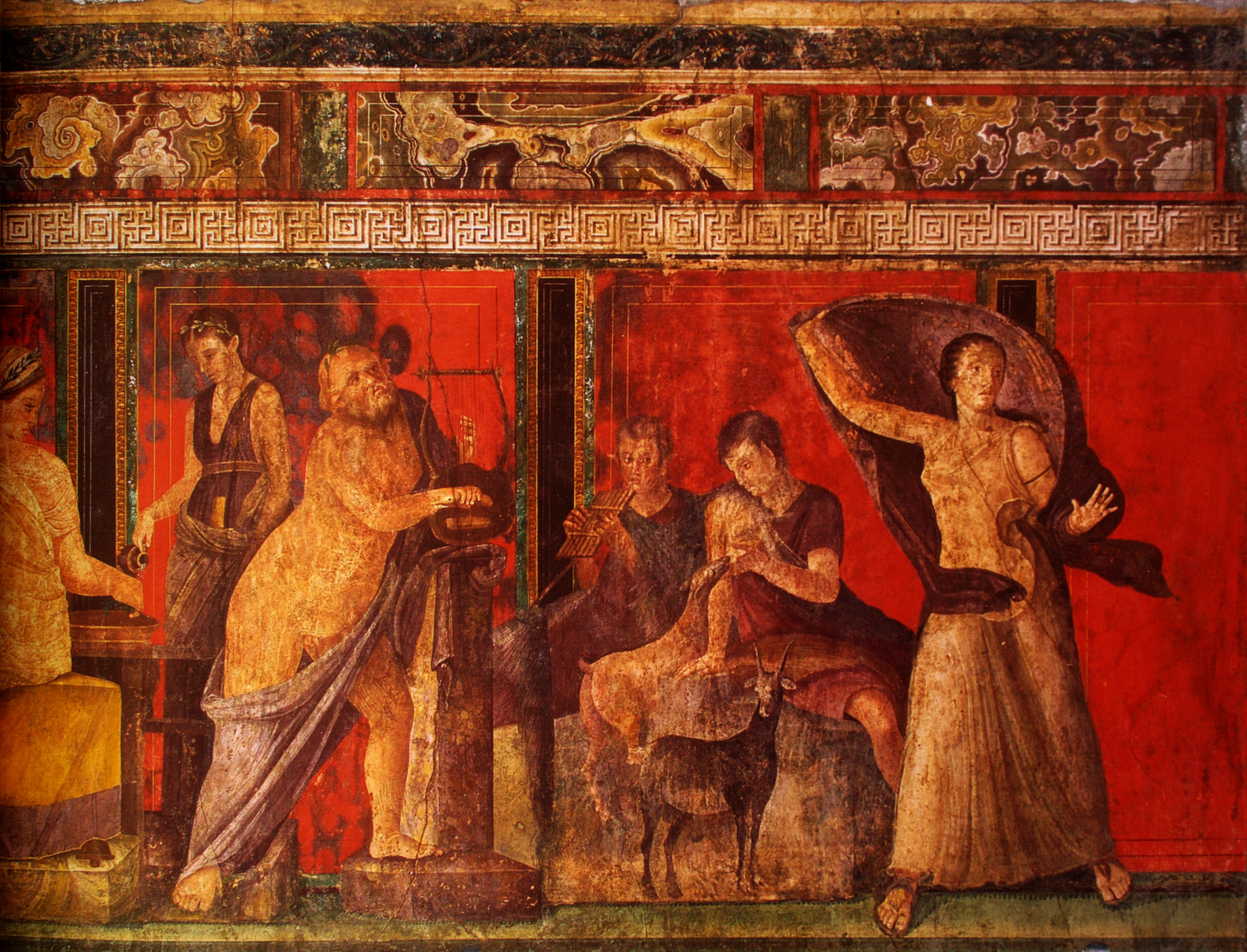 Fresco from the Sala di Grande Dipinto, Scene VI in the Villa de Misteri (Pompeii).